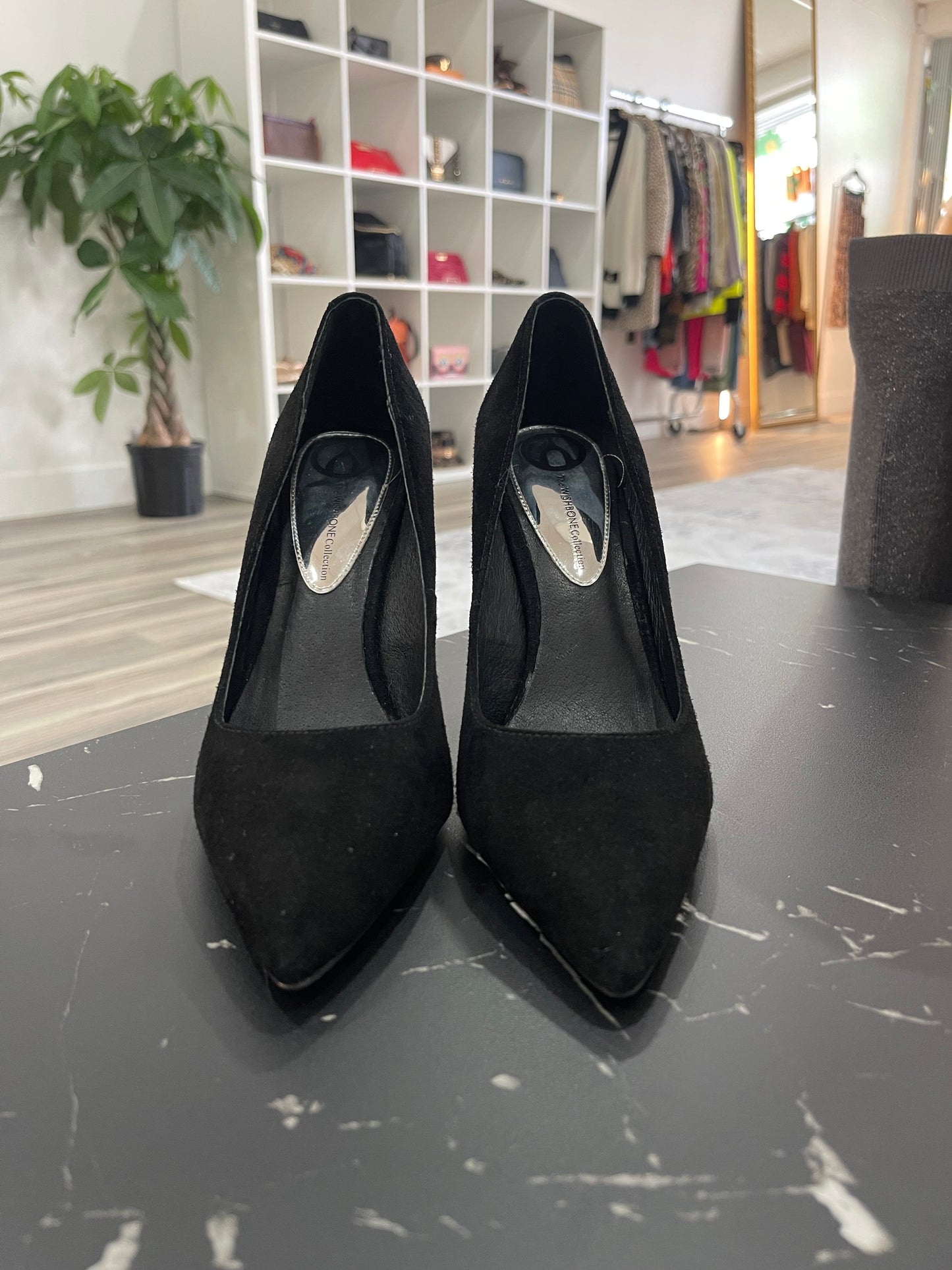 Wishbone Suede Heels - Size 7.5