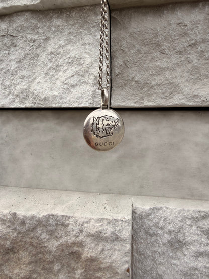 GUCCI Engraved Tiger Pendent on Chain