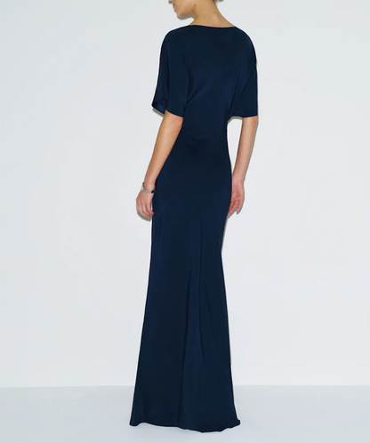 REFORMATION Caila Navy Silk Dress - Size M