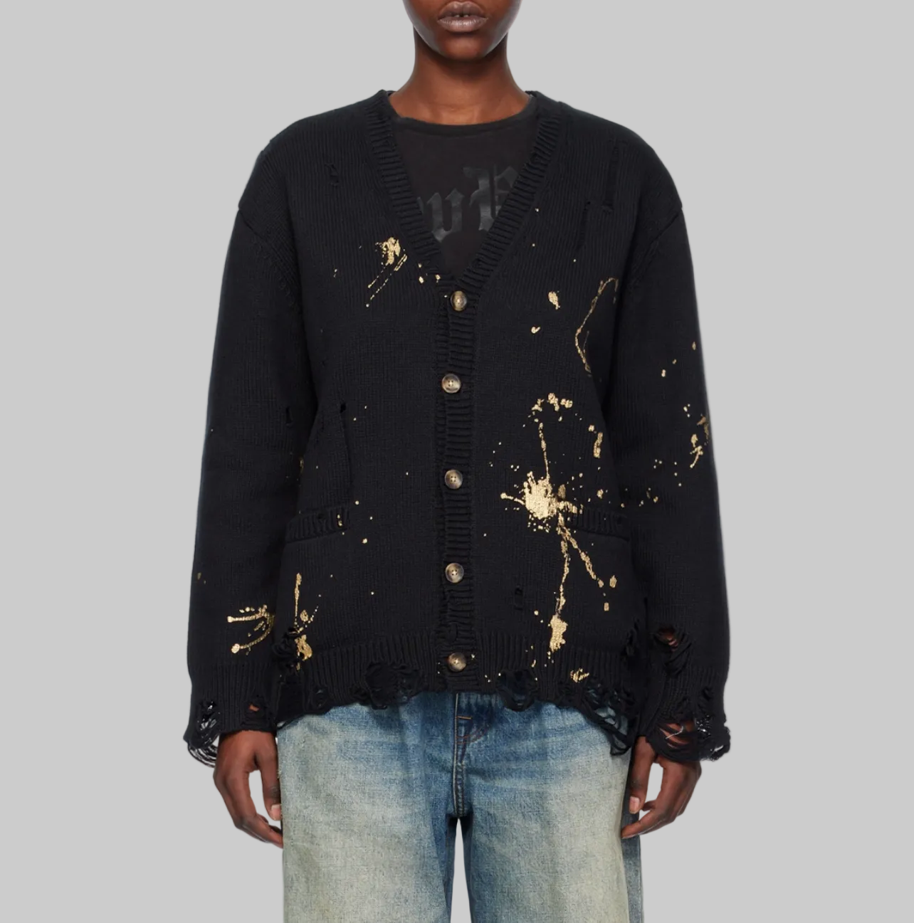 NEW* R13 Black Paint Splatter Cardigan - Size M