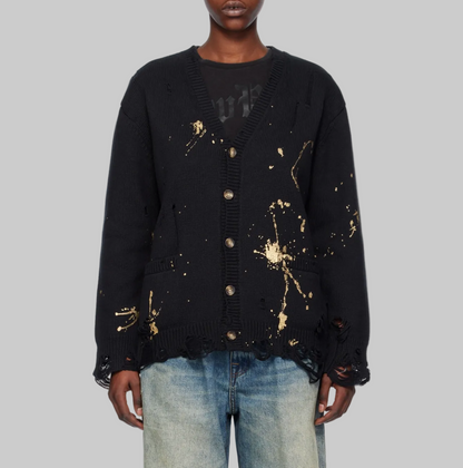 NEW* R13 Black Paint Splatter Cardigan - Size M