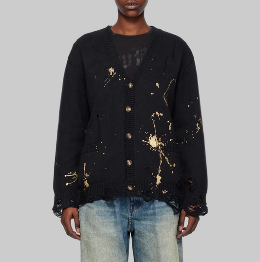 NEW* R13 Black Paint Splatter Cardigan - Size M