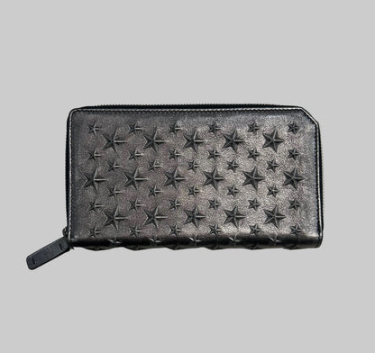 JIMMY CHOO Zip Around Metallic Stars Wallet