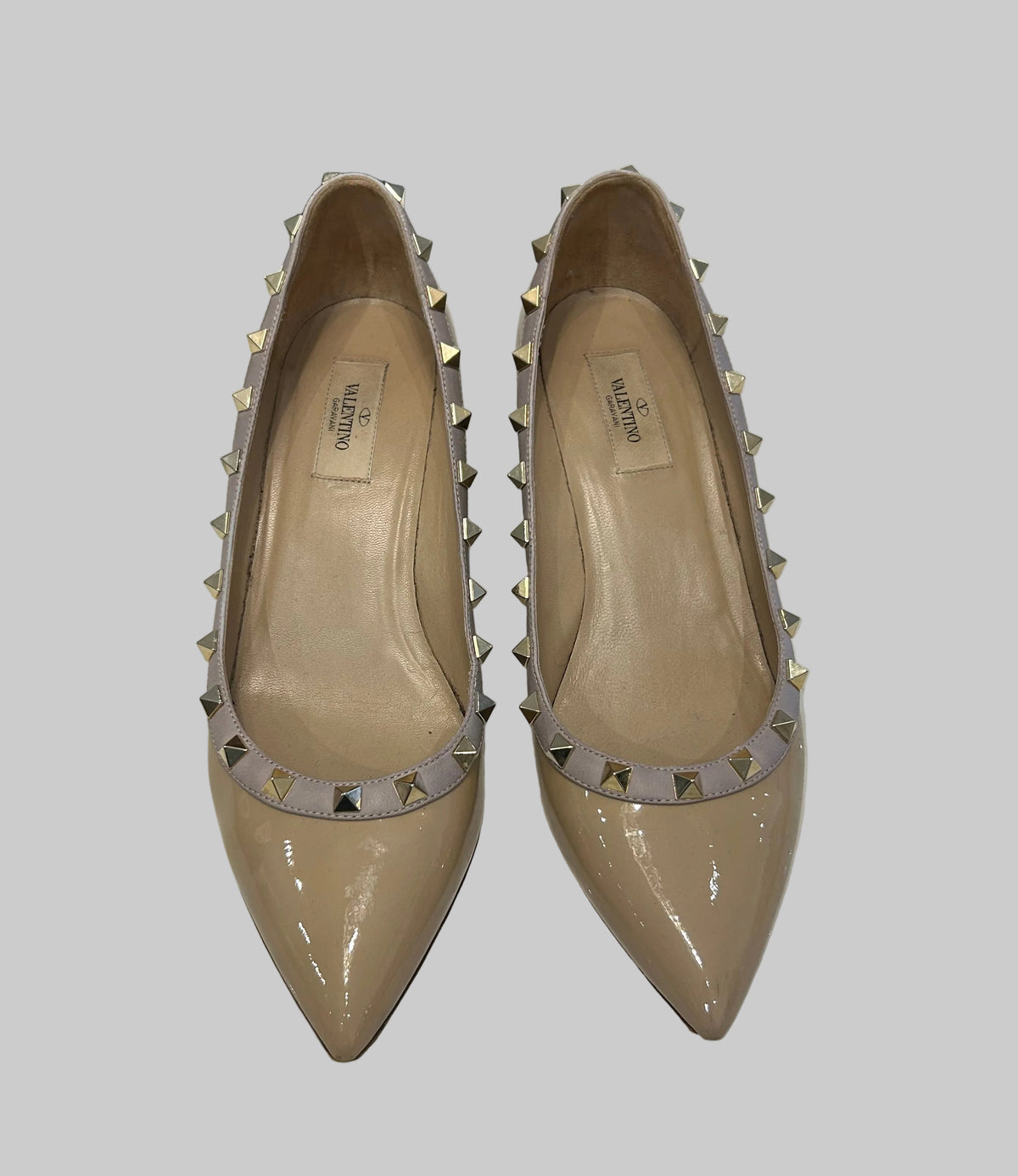 VALENTINO Patent Rockstud Wedges - Size 40