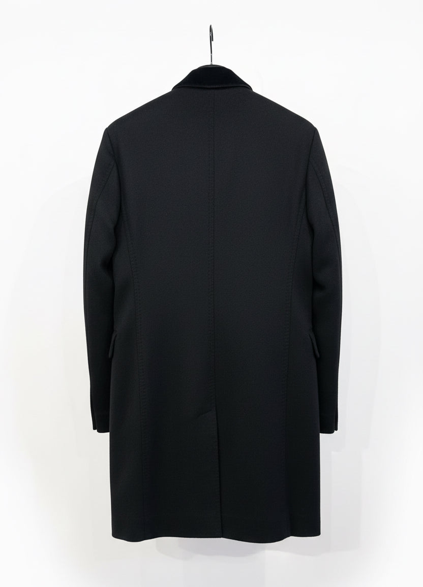 BURBERRY Black Wool & Cashmere Coat - Size 44 (xs)