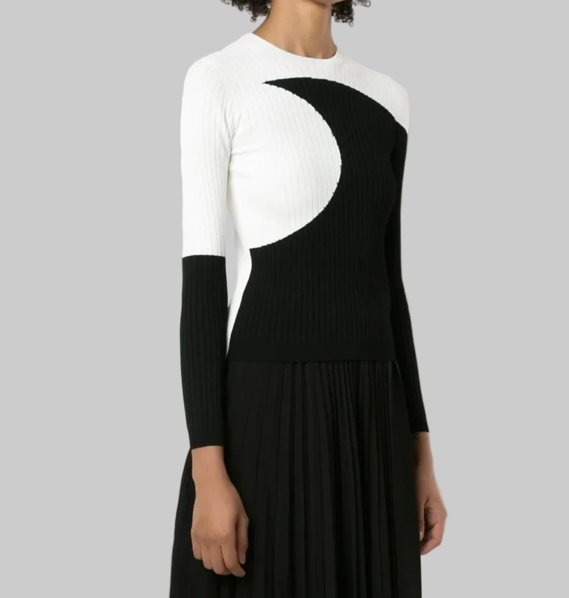 VALENTINO Luna Ribbed Knit Sweater - Size M