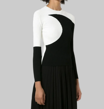 VALENTINO Luna Ribbed Knit Sweater - Size M