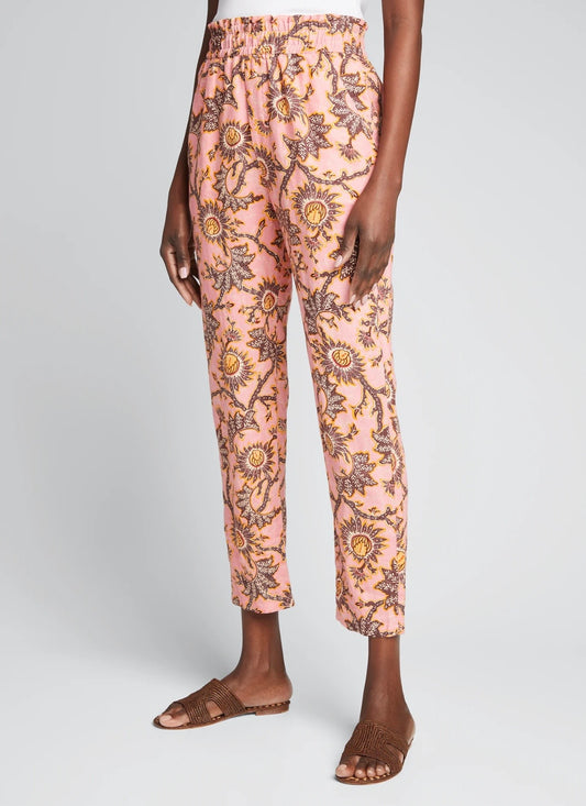 A.L.C. Henry Pink Linen Cropped Pant - Size 10