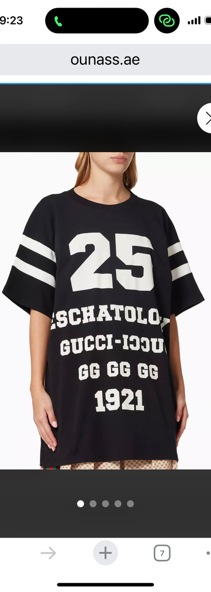 ‘25 Gucci Eschatology and Gucci Loved’ Print T-shirt in Cotton - Size Small