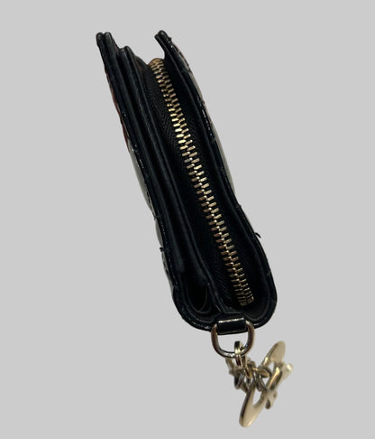 CHRISTIAN DIOR Patent Cannage Lady Dior Wallet