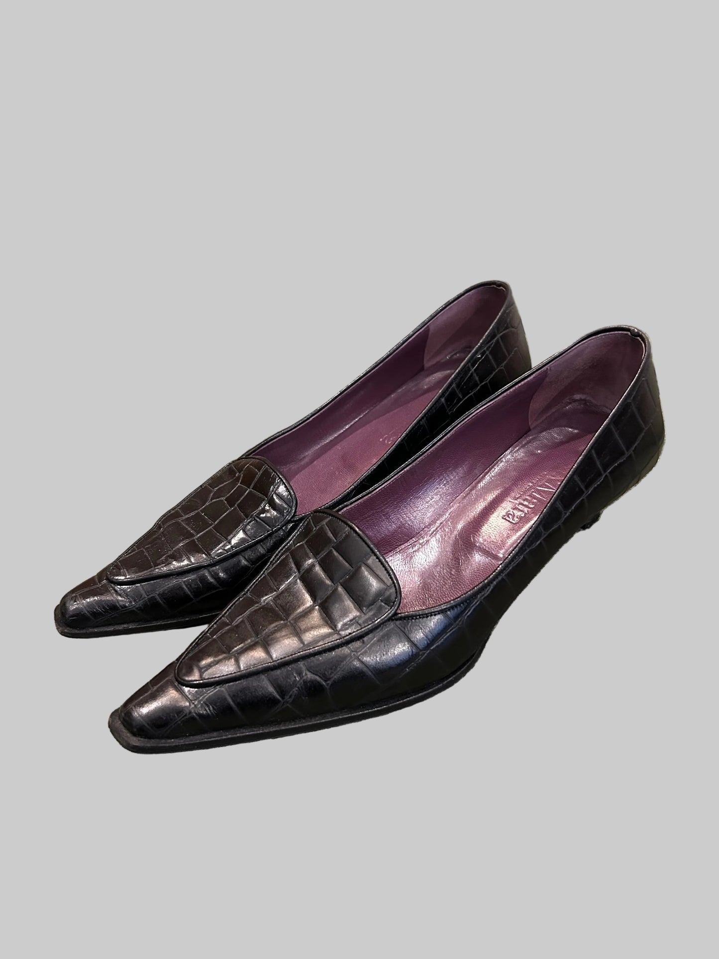 MAX MARA Vintage Croc Kitten Heels - Size 38