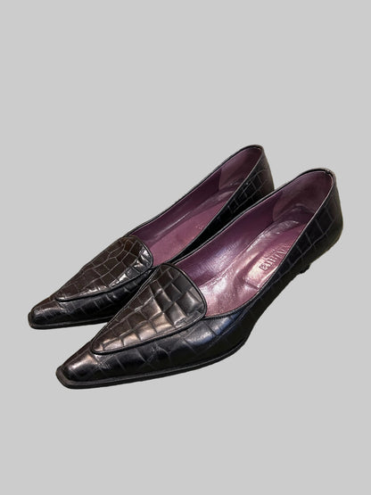 MAX MARA Vintage Croc Kitten Heels - Size 38