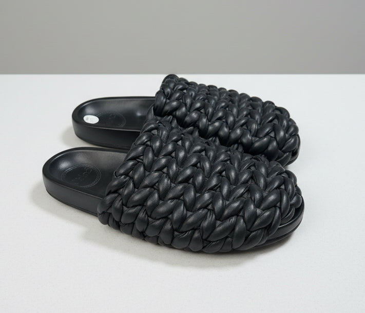 CHLOE Braided Leather Mules - Size 39