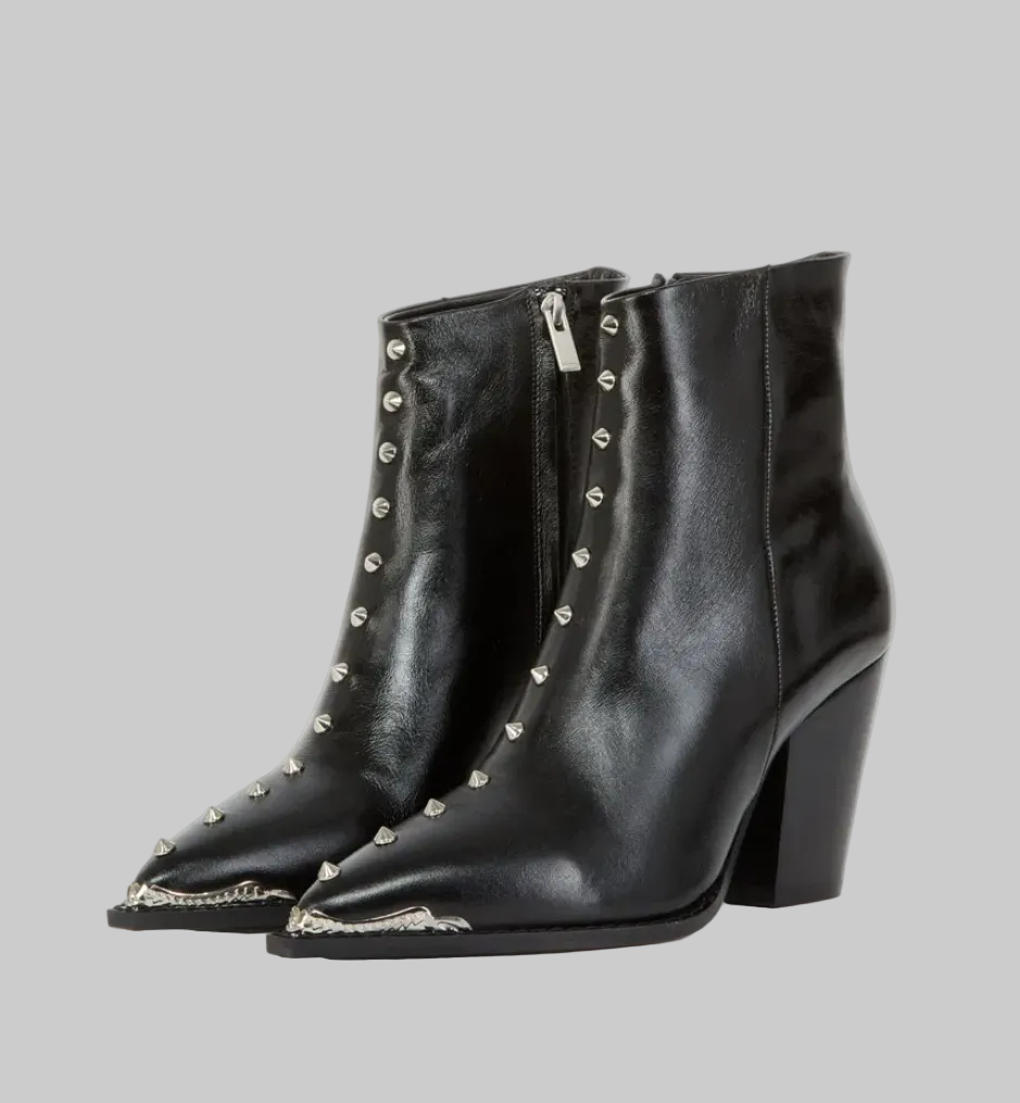 THE KOOPLES Leather Studded Boots - Size 38