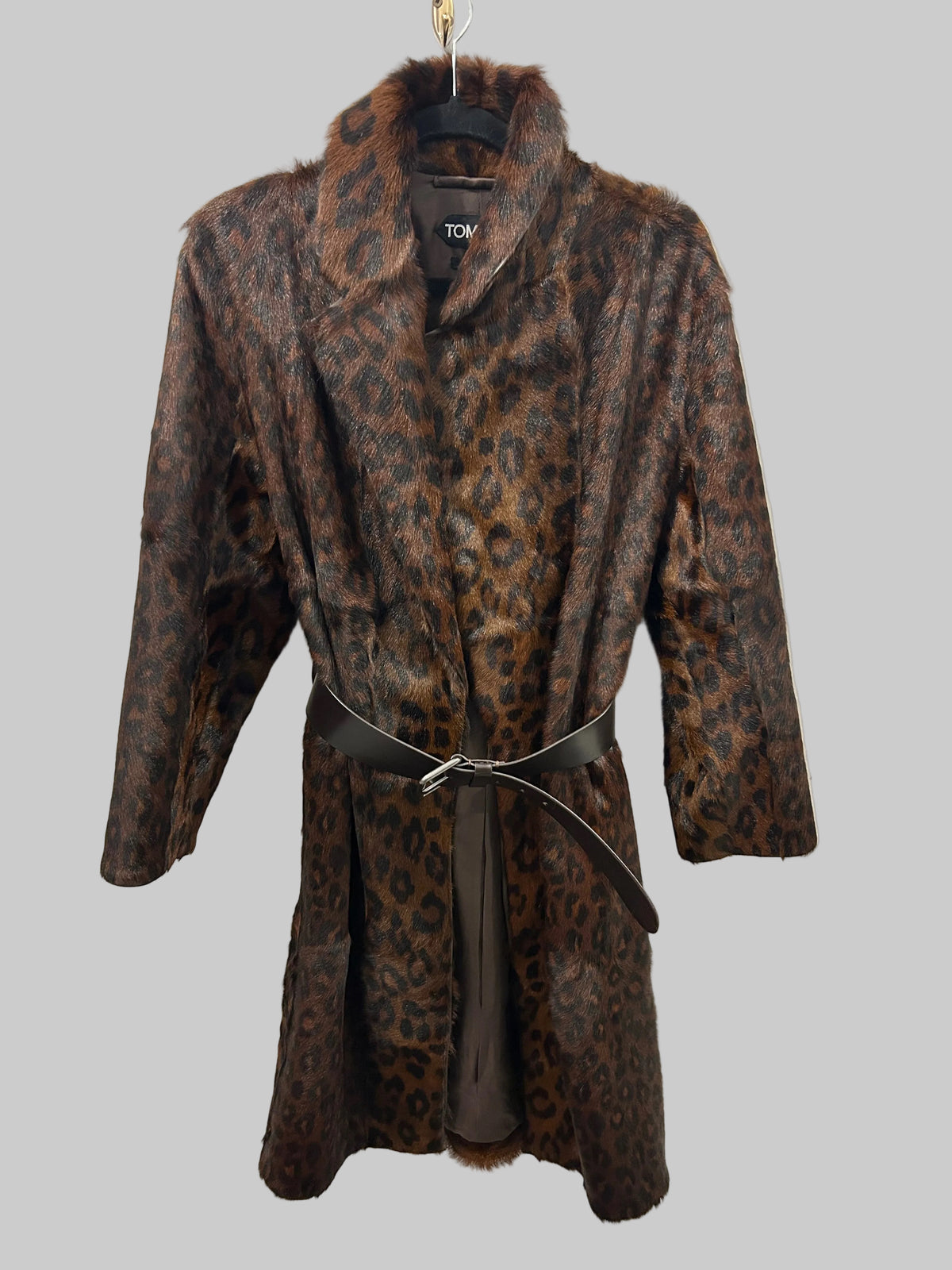 TOM FORD Leopard Painted Fur Coat- Size 36