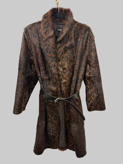 TOM FORD Leopard Painted Fur Coat- Size 36