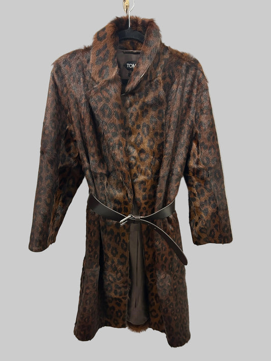 TOM FORD Leopard Painted Goat Fur - Size 36