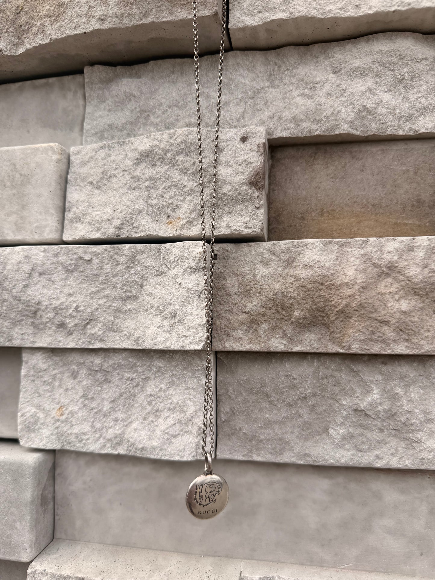 GUCCI Engraved Tiger Pendent on Chain