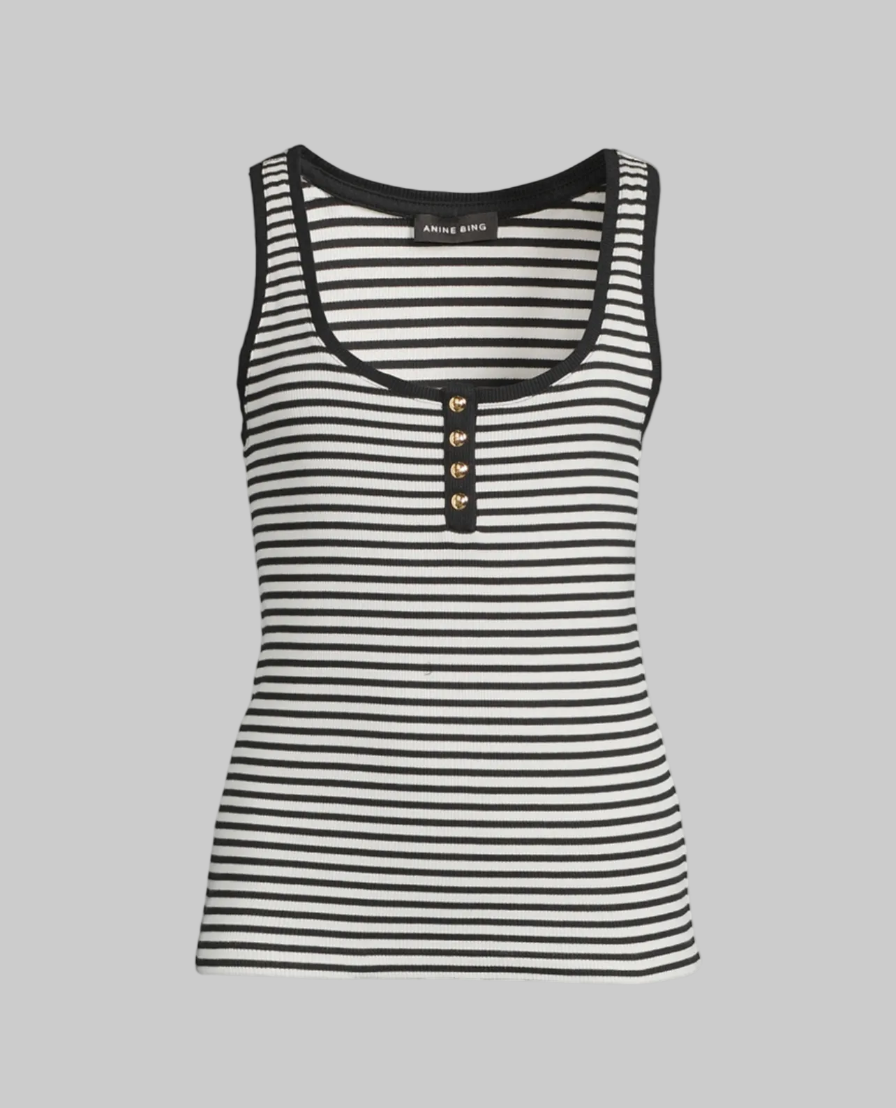 ANINE BING Alessia Tank Top In Stripe Print - Size S