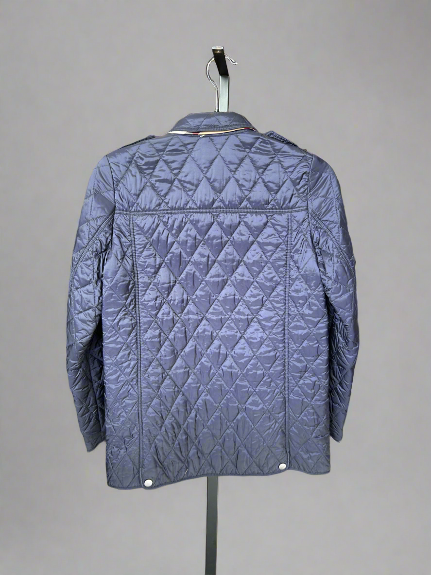 BURBERRY Navy Quilted Jacket - Size  S