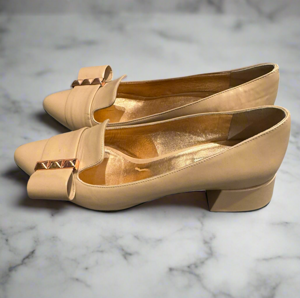 MAXMARA Nude Rose-gold Flats - Size 36