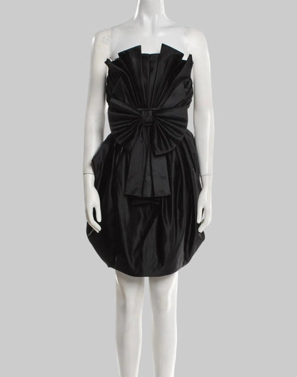 GIAMBATTISTA VALLI Black Satin Bow Dress