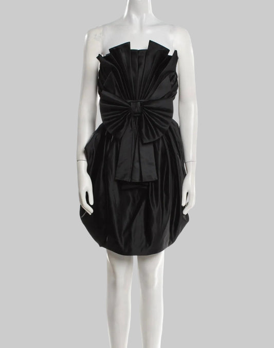 GIAMBATTISTA VALLI Black Satin Bow Dress