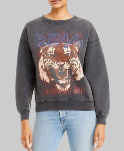 ANINE BING Graphic Crew - Size xs
