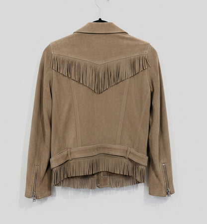 THE KOOPLES Suede Fringe Jacket - Size XS