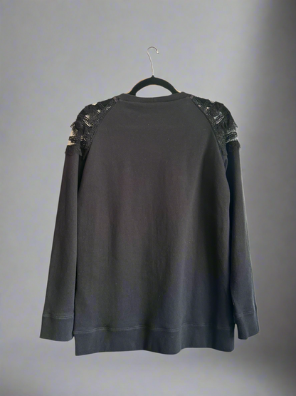 VALENTINO Lace Trim Sweatshirt - Size XS