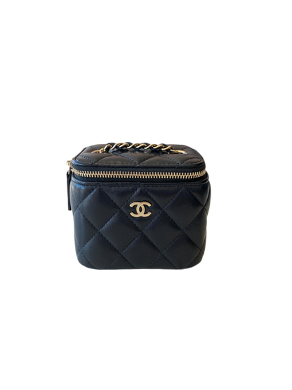 Chanel Black Lambskin Mini Vanity Case