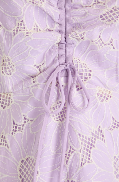SANDRO Purple Floral Embroidered Mini Dress - Size 38