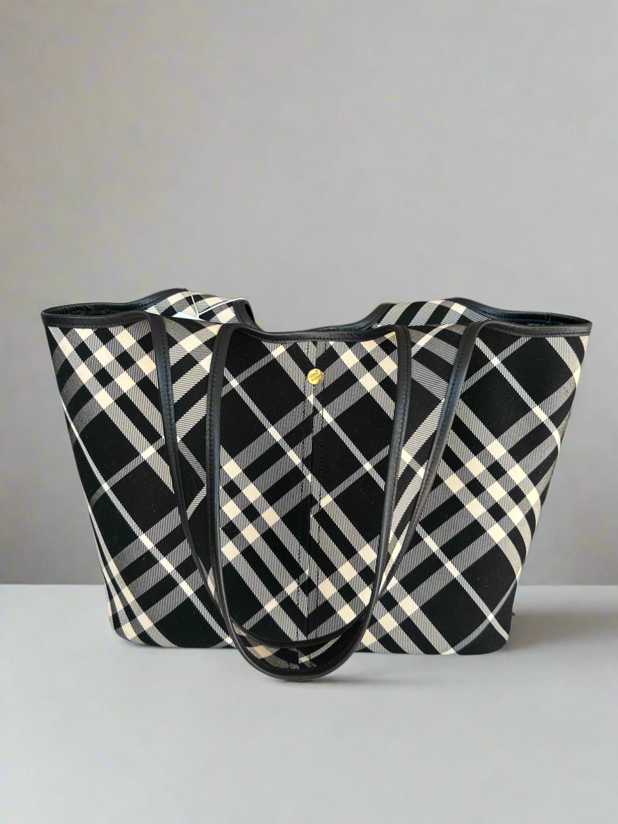 BURBERRY Canvas Check Shoulder Bag