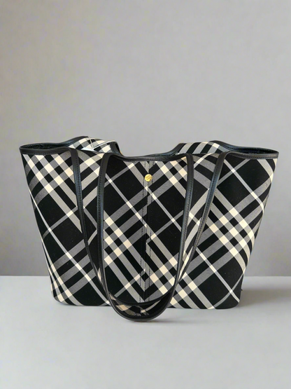 BURBERRY Canvas Check Shoulder Bag