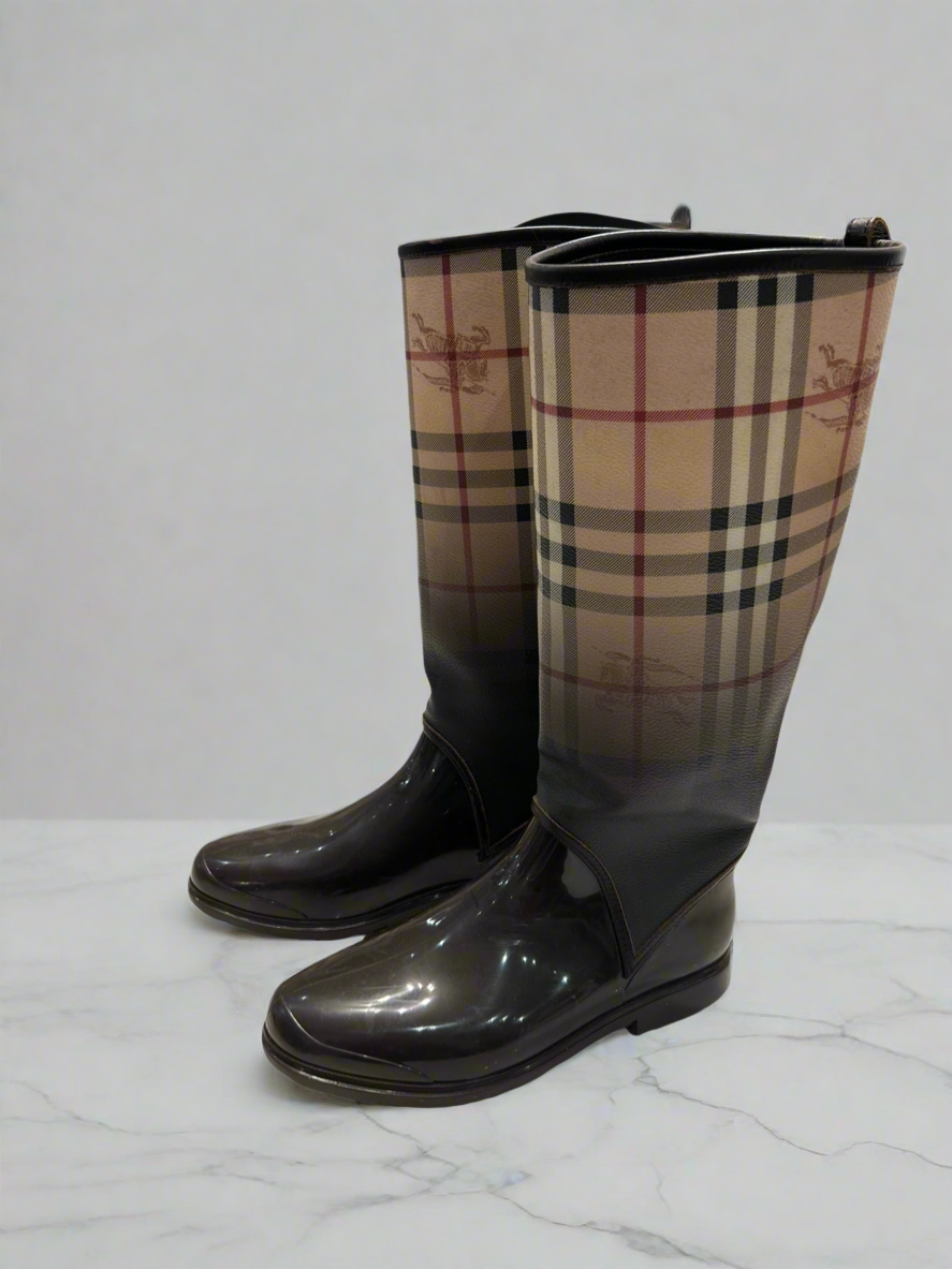 BURBERRY Novacheck Rain Boots - Size 37