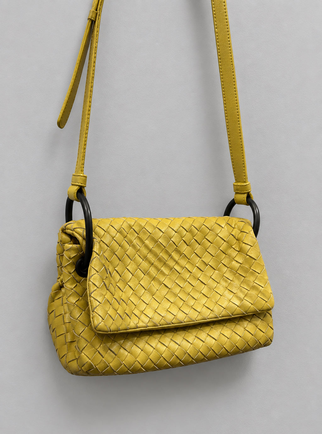 BOTTEGA VENETA Yellow Intrecciato Crossbody Bag