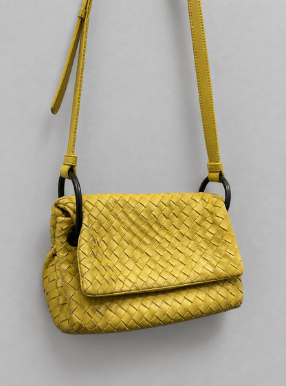 BOTTEGA VENETA Yellow Intrecciato Crossbody Bag