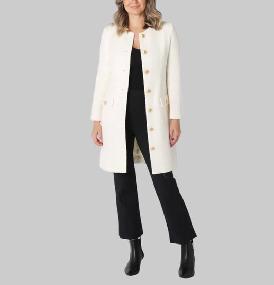 JUDITH & CHARLES Cream Tweed Jacket Dress - Size 10