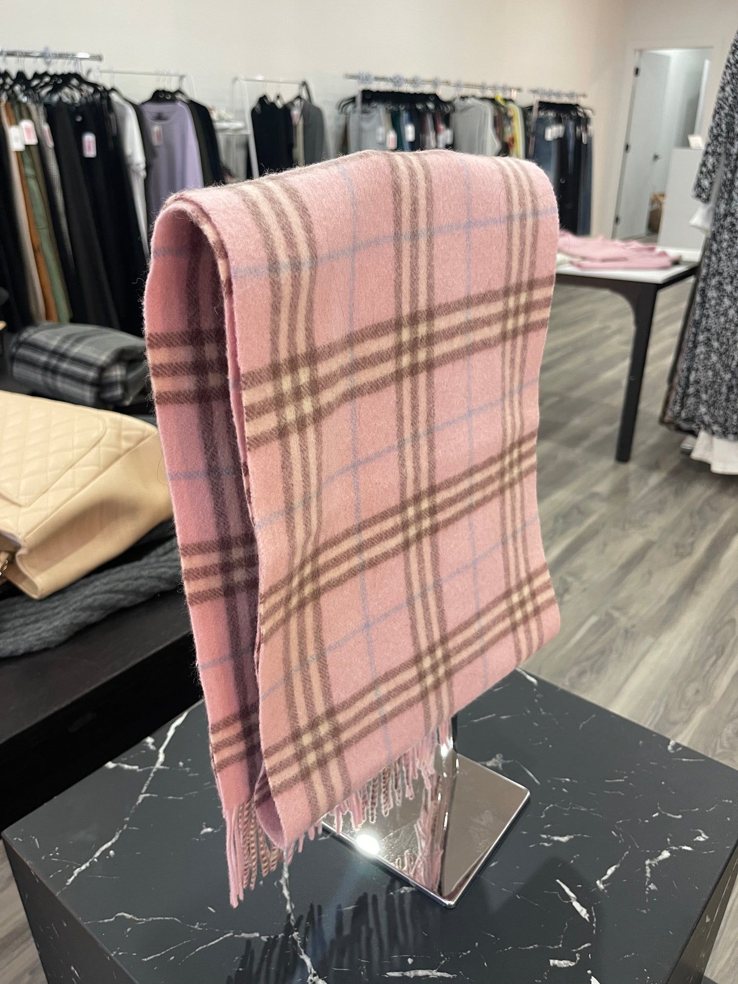 Burberry Pink Plaid Scarf