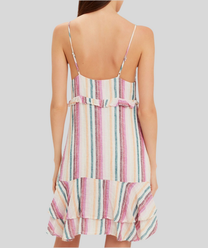 RAILS Martina Striped Linen Blend Dress - Size L