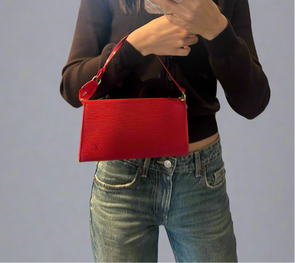 LOUIS VUITTON Red Epi Pochette