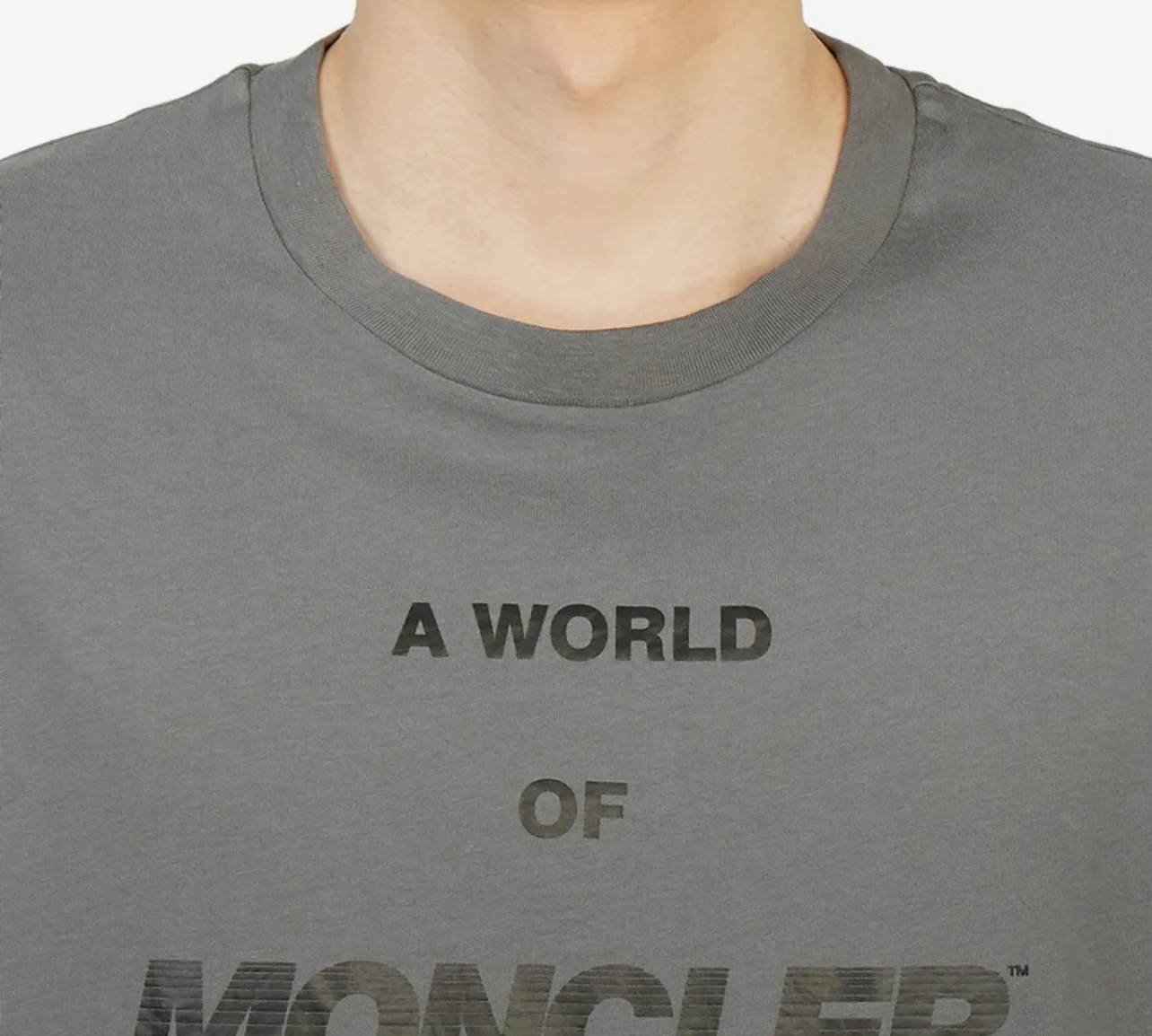 MONCLER Grey Graphic T-Shirt - Size S