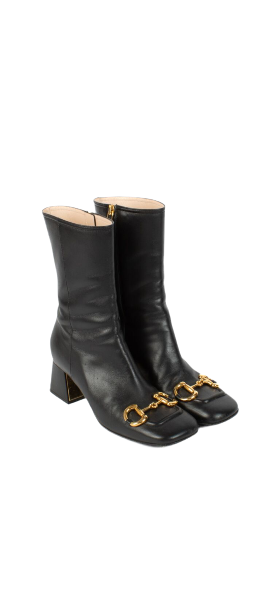 GUCCI Horsbit Accent Leather Boots - size 38