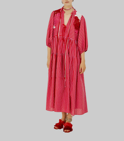 BEATRICE B Striped Midi Dress - Size s