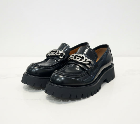 GUCCI Interlocking G-Chain Loafer - Size 37