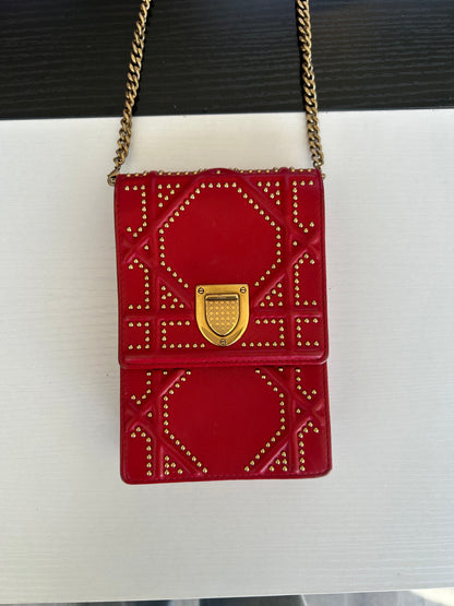 CHRISTIAN DIOR Diorama Vertical Clutch Crossbody Bag