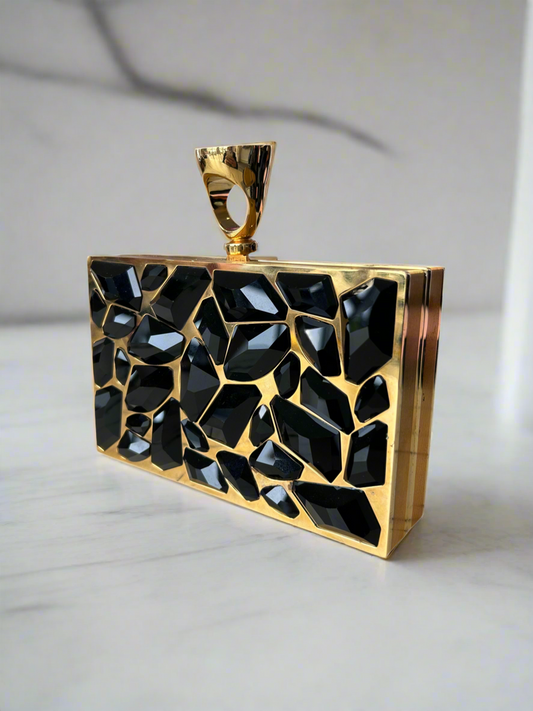 TOM FORD - Crystal Brass Ring Clutch