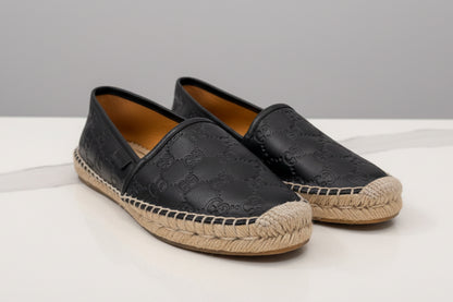 GUCCI Leather Guccissima Espadrille Flats - Size 39