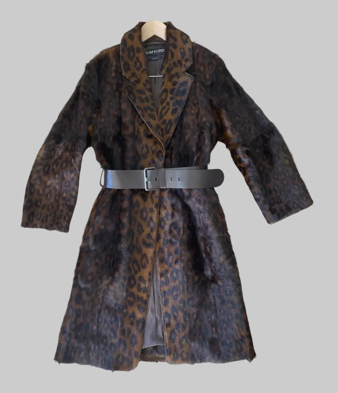 TOM FORD Leopard Painted Fur Coat- Size 36