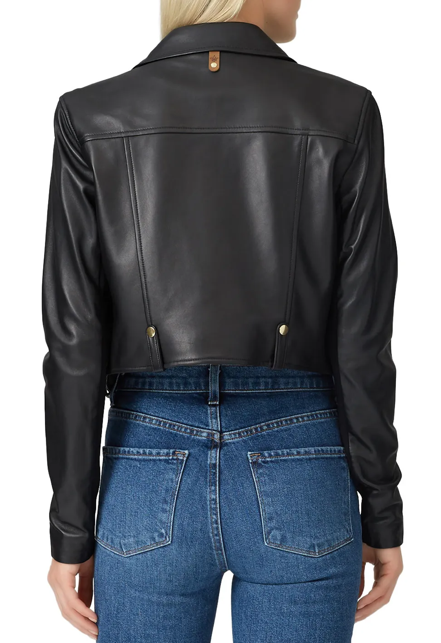 Mackage Black Leather Cropped Jacket - Size XS